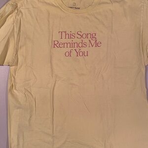 Lonely Ghost Cream Tee with Pink Graphic